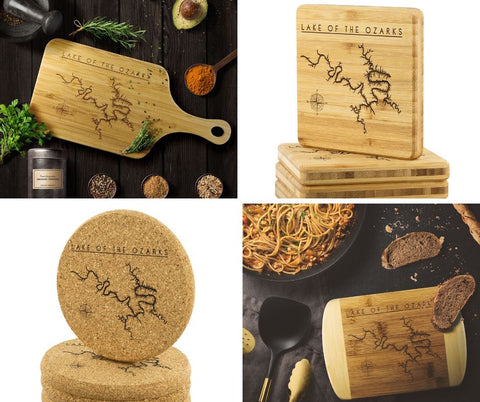 Lake Of The Ozarks Coasters, Cutting Boards and Bar Boards