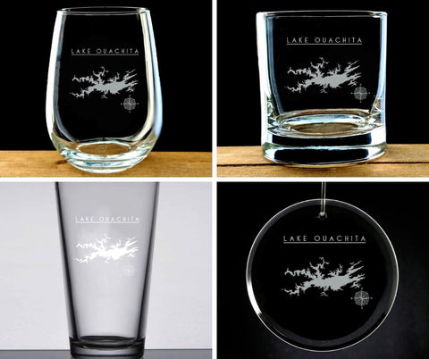 Lake Ouachita Glassware and Ornaments