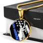 Lake Ouachita Thin Blue Line Necklace with Pendant - Houseboat Kings