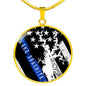 Lake Ouachita Thin Blue Line Necklace with Pendant - Houseboat Kings