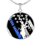 Lake Ouachita Thin Blue Line Necklace with Pendant - Houseboat Kings