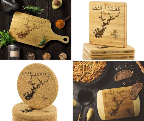 Lake Lanier Coasters, Cutting Boards and Bar Boards