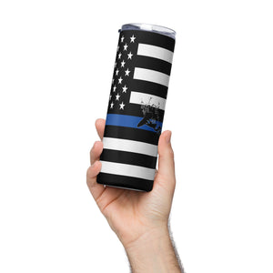 American Flag Delta Lake with Blue Line Stainless Steel Tumbler 20 oz. 