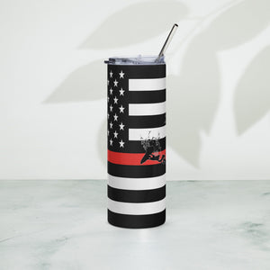 American Flag Delta Lake with Red Line Stainless Steel Tumbler 20 oz. 