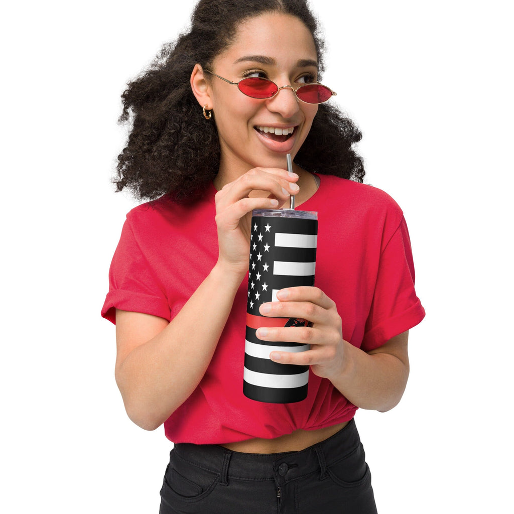 American Flag Delta Lake with Red Line Stainless Steel Tumbler 20 oz. 