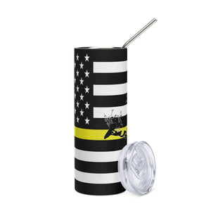 American Flag Delta Lake with Yellow Line Stainless Steel Tumbler 20 oz. 