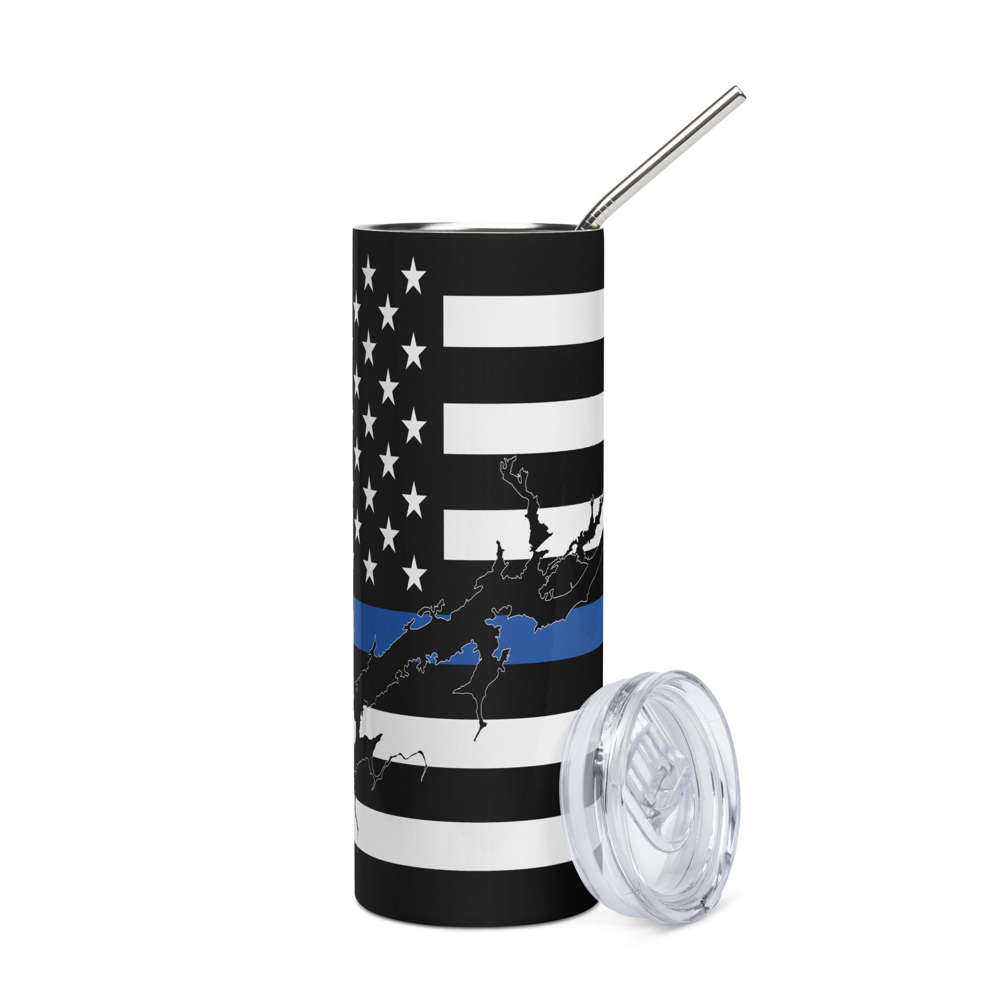 American Flag Guntersville Lake with Blue Line Stainless Steel Tumbler 20 oz. 