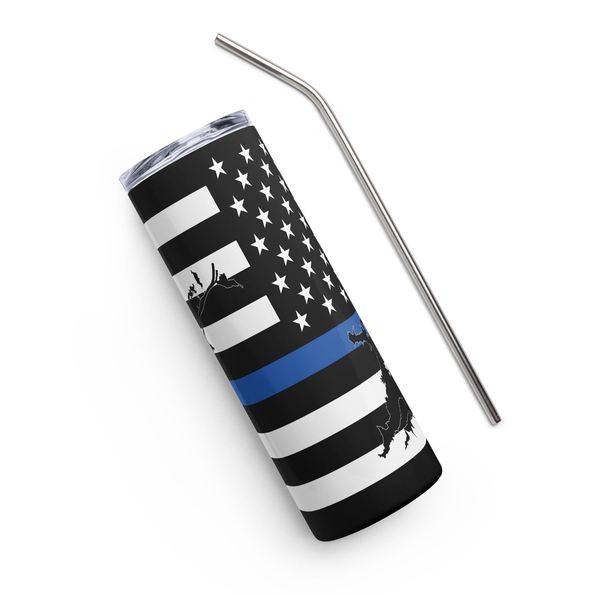 American Flag Guntersville Lake with Blue Line Stainless Steel Tumbler 20 oz. 