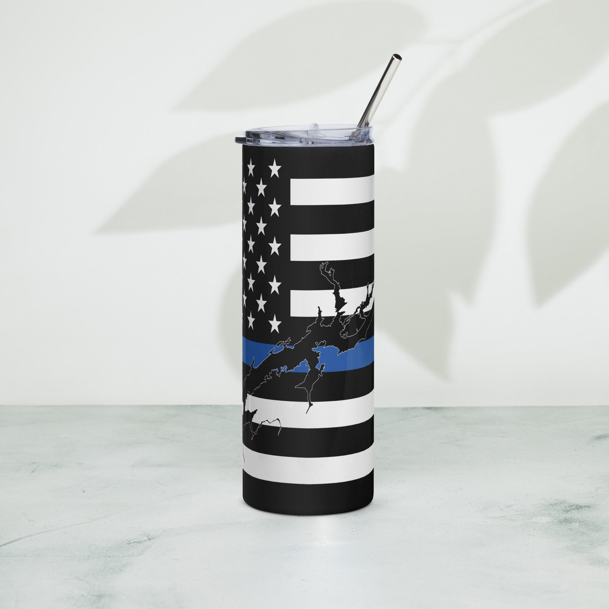 American Flag Guntersville Lake with Blue Line Stainless Steel Tumbler 20 oz. 