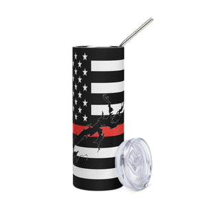 American Flag Guntersville Lake with Red Line Stainless Steel Tumbler 20 oz. 