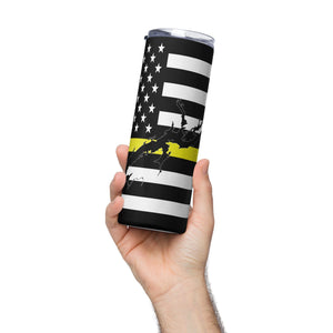 American Flag Guntersville Lake with Yellow Line Stainless Steel Tumbler 20 oz. 