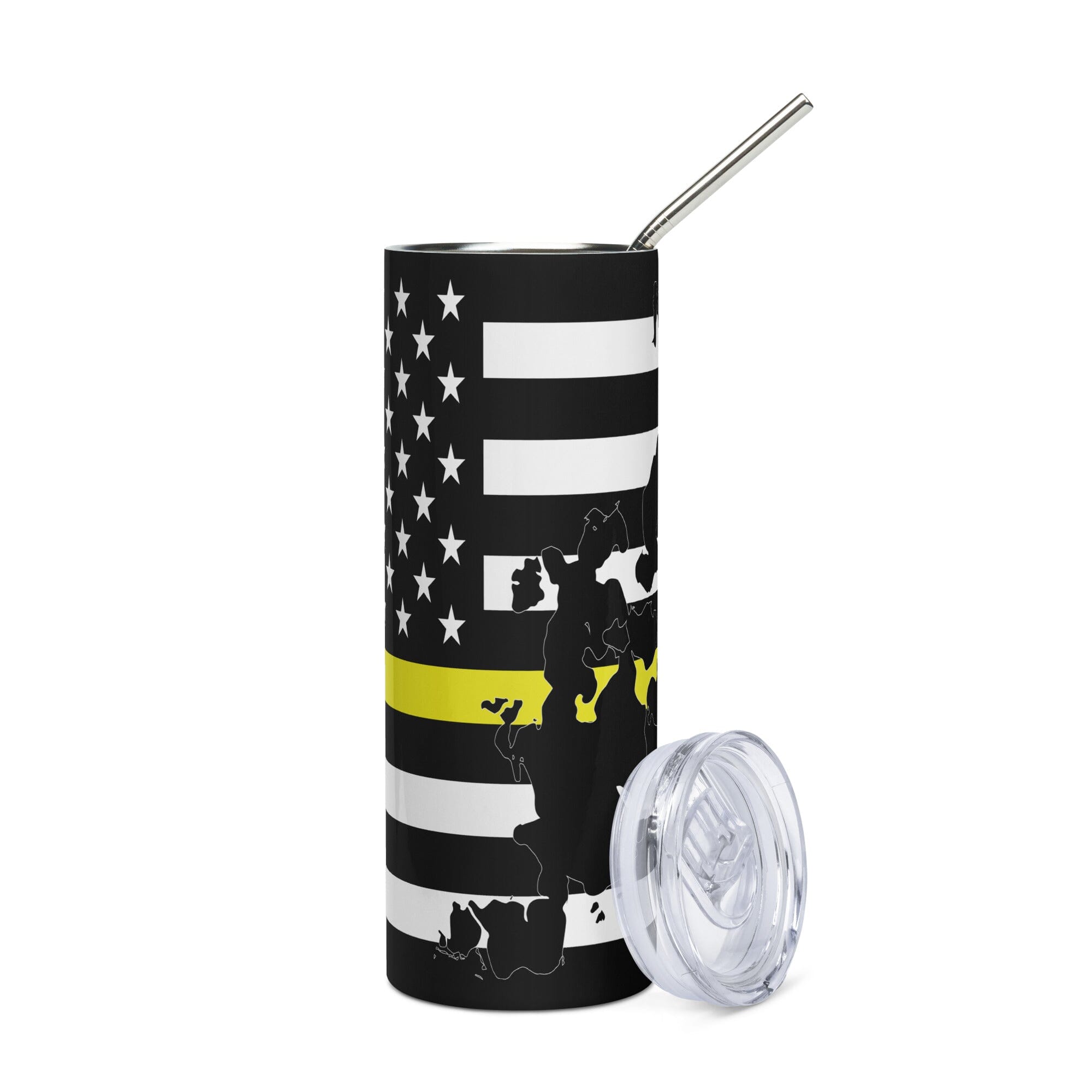 American Flag Lake Minnetonka with Yellow Line Stainless Steel Tumbler 20 oz. 