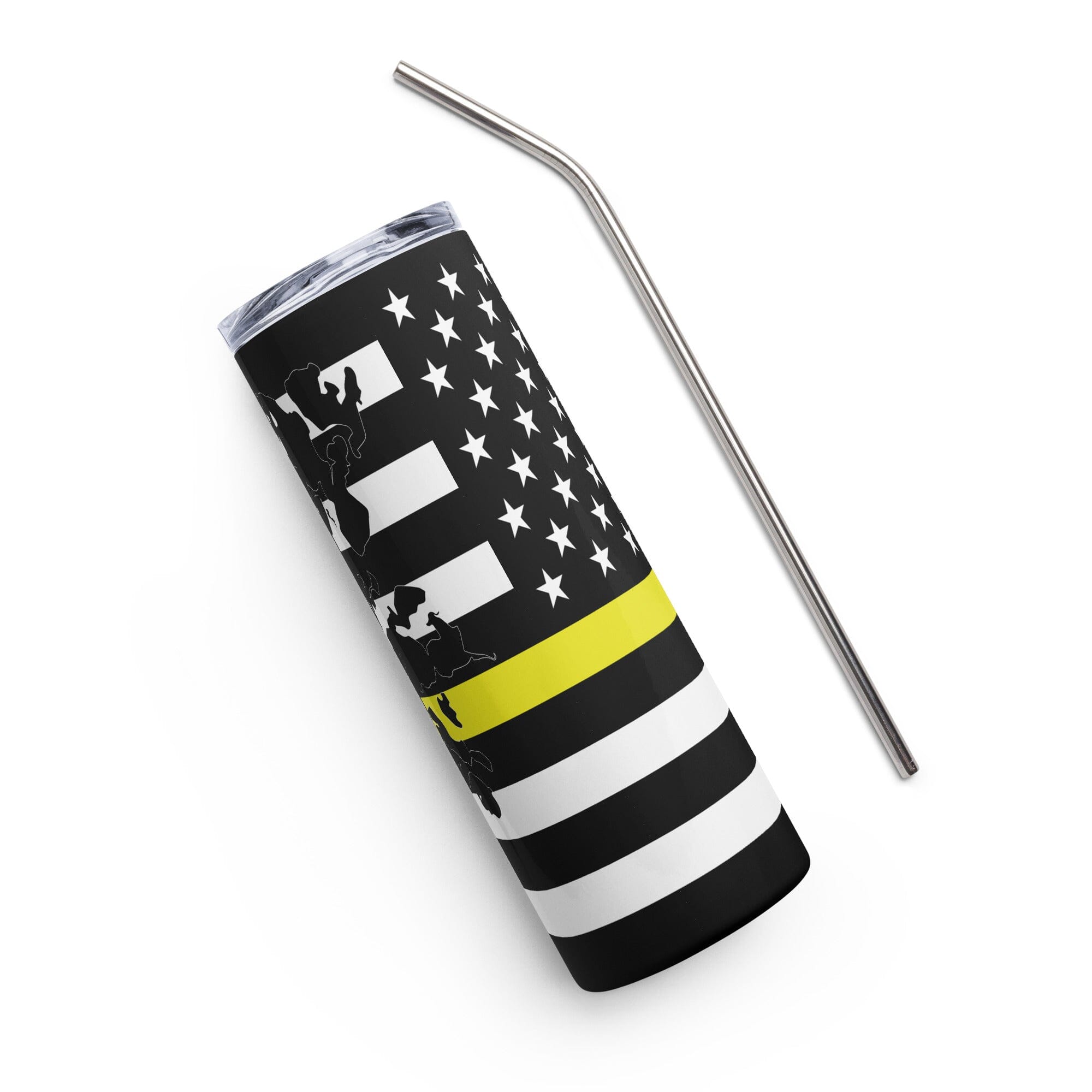 American Flag Lake Minnetonka with Yellow Line Stainless Steel Tumbler 20 oz. 