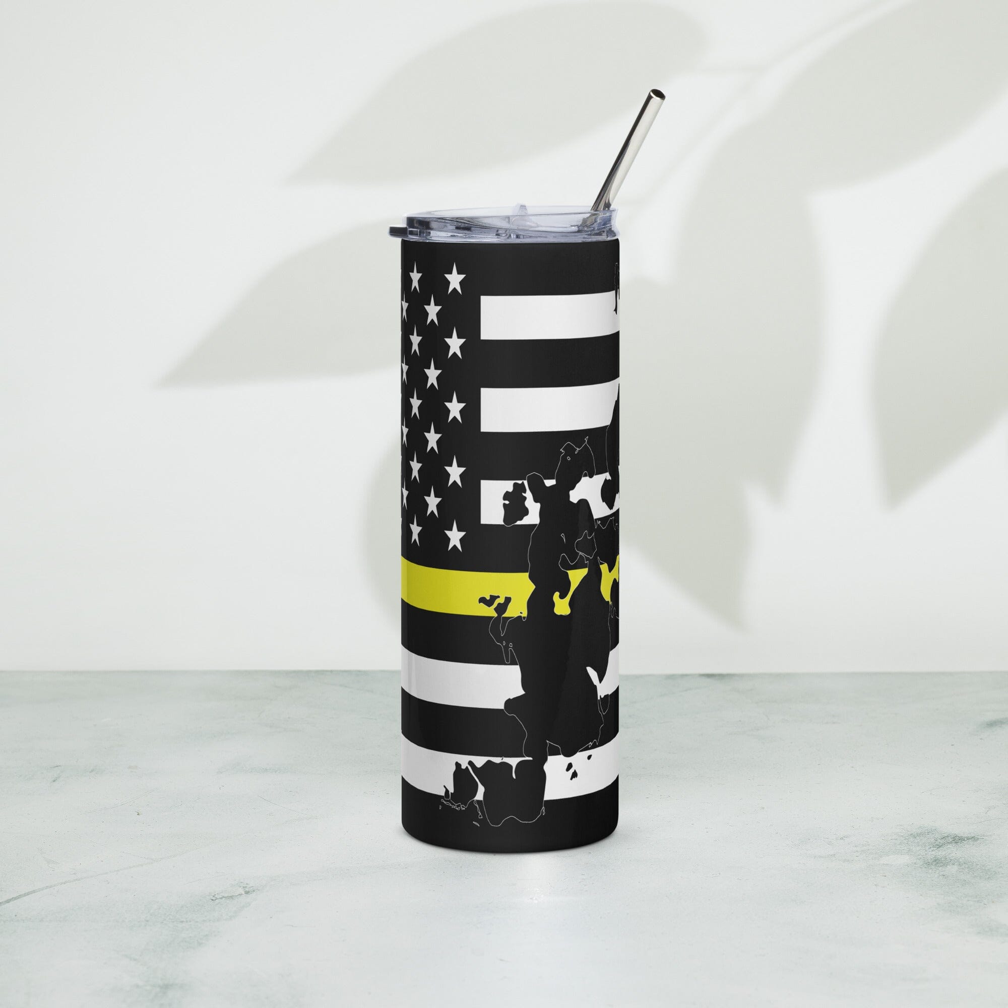 American Flag Lake Minnetonka with Yellow Line Stainless Steel Tumbler 20 oz. 