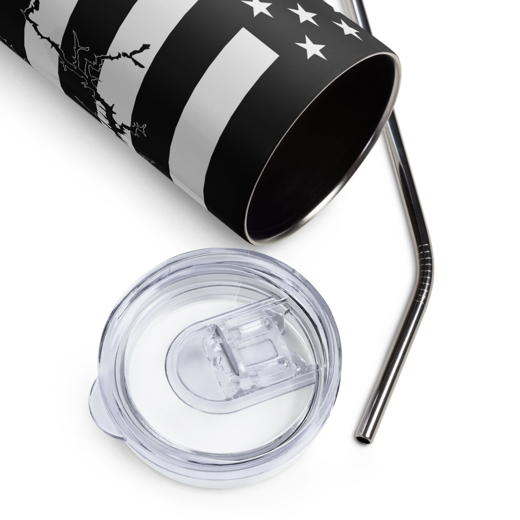 American Flag Lake Oconee with Blue Line Stainless Steel Tumbler 20 oz. 