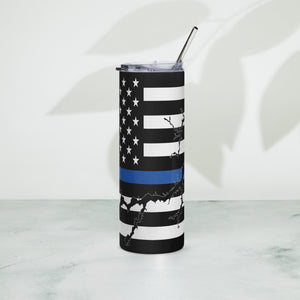 American Flag Lake Oconee with Blue Line Stainless Steel Tumbler 20 oz. 