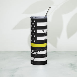 American Flag Lake Oconee with Yellow Line Stainless Steel Tumbler 20 oz. 