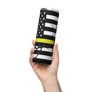 American Flag Lake Oconee with Yellow Line Stainless Steel Tumbler 20 oz. 