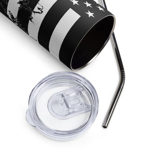 American Flag Lake Ouachita with Blue Line Stainless Steel Tumbler 20 oz. 