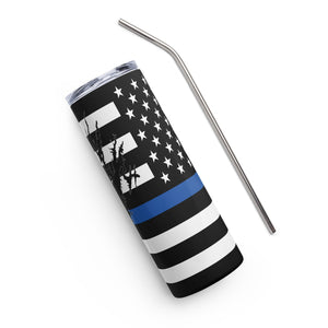 American Flag Lake Ouachita with Blue Line Stainless Steel Tumbler 20 oz. 