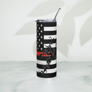 American Flag Lake Ouachita with Red Line Stainless Steel Tumbler 20 oz. 