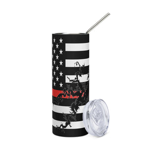 American Flag Lake Ouachita with Red Line Stainless Steel Tumbler 20 oz. 