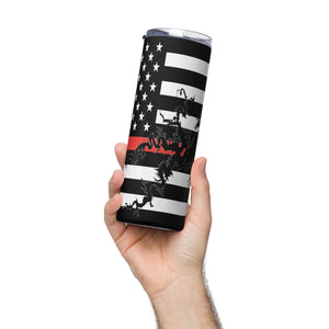 American Flag Lake Ouachita with Red Line Stainless Steel Tumbler 20 oz. 