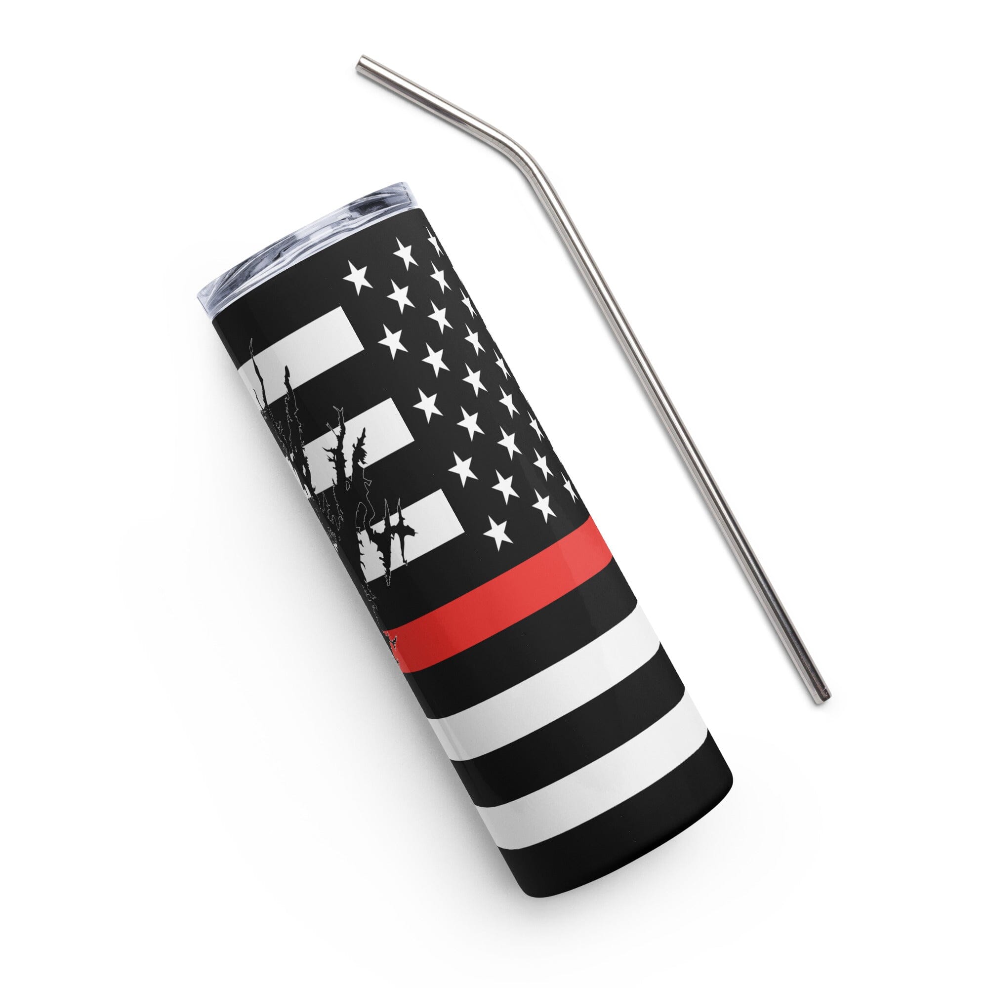 American Flag Lake Ouachita with Red Line Stainless Steel Tumbler 20 oz. 