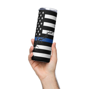 American Flag Lake Powell with Blue Line Stainless Steel Tumbler 20 oz. 