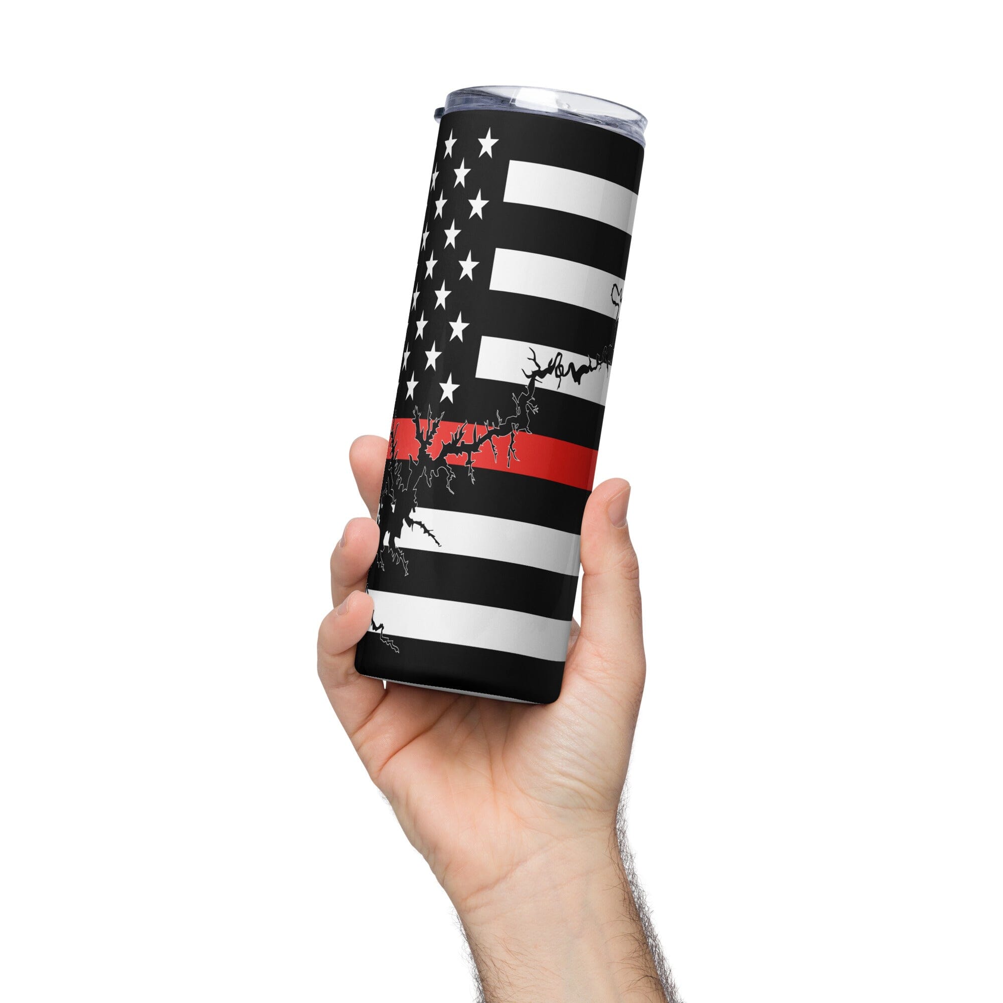 American Flag Lake Powell with Red Line Stainless Steel Tumbler 20 oz. 