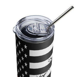 American Flag Lake Powell with Red Line Stainless Steel Tumbler 20 oz. 