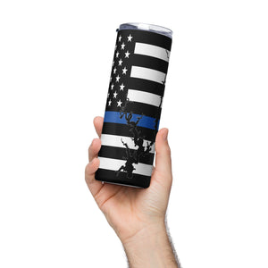 American Flag Lake Shasta with Blue Line Stainless Steel Tumbler 20 oz. 