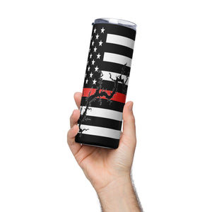 American Flag Lake Wylie with Red Line Stainless Steel Tumbler 20 oz. 