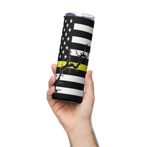 American Flag Lake Wylie with Yellow Line Stainless Steel Tumbler 20 oz. 