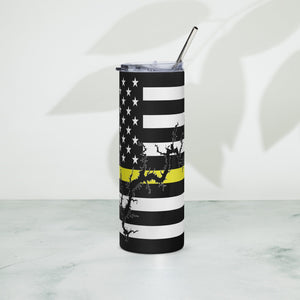 American Flag Lake Wylie with Yellow Line Stainless Steel Tumbler 20 oz. 