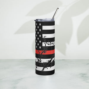 American Flag Norris Lake with Red Line Stainless Steel Tumbler 20 oz. 