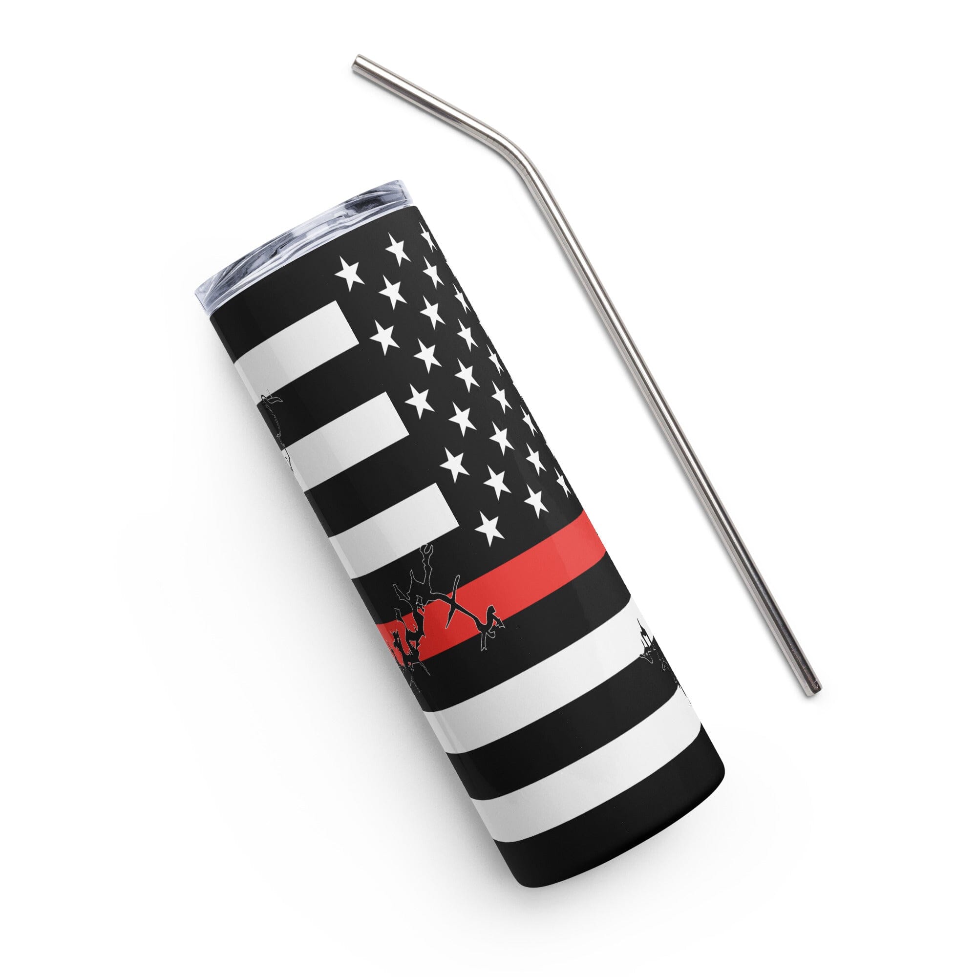 American Flag Norris Lake with Red Line Stainless Steel Tumbler 20 oz. 