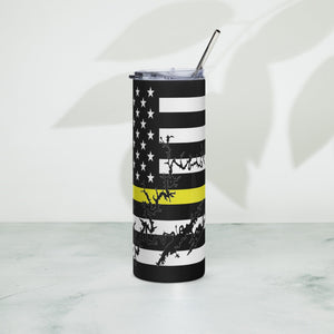 American Flag Norris Lake with Yellow Line Stainless Steel Tumbler 20 oz. 