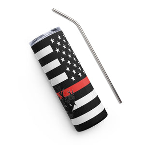 American Flag Smith Mountain Lake with Red Line Stainless Steel Tumbler 20 oz. 