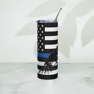 American Flag South Holston Lake with Blue Line Stainless Steel Tumbler 20 oz. 