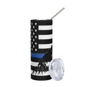 American Flag South Holston Lake with Blue Line Stainless Steel Tumbler 20 oz. 