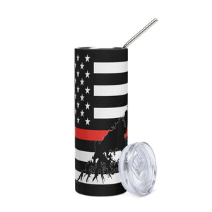 American Flag South Holston Lake with Red Line Stainless Steel Tumbler 20 oz. 