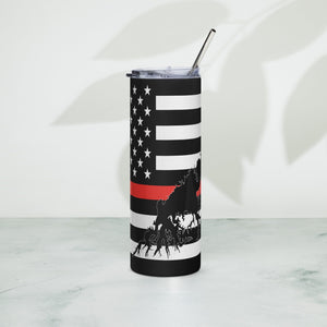 American Flag South Holston Lake with Red Line Stainless Steel Tumbler 20 oz. 