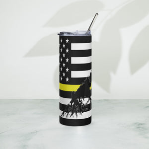 American Flag South Holston Lake with Yellow Line Stainless Steel Tumbler 20 oz. 