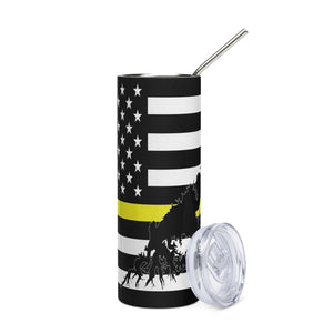 American Flag South Holston Lake with Yellow Line Stainless Steel Tumbler 20 oz. 