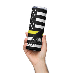 American Flag South Holston Lake with Yellow Line Stainless Steel Tumbler 20 oz. 