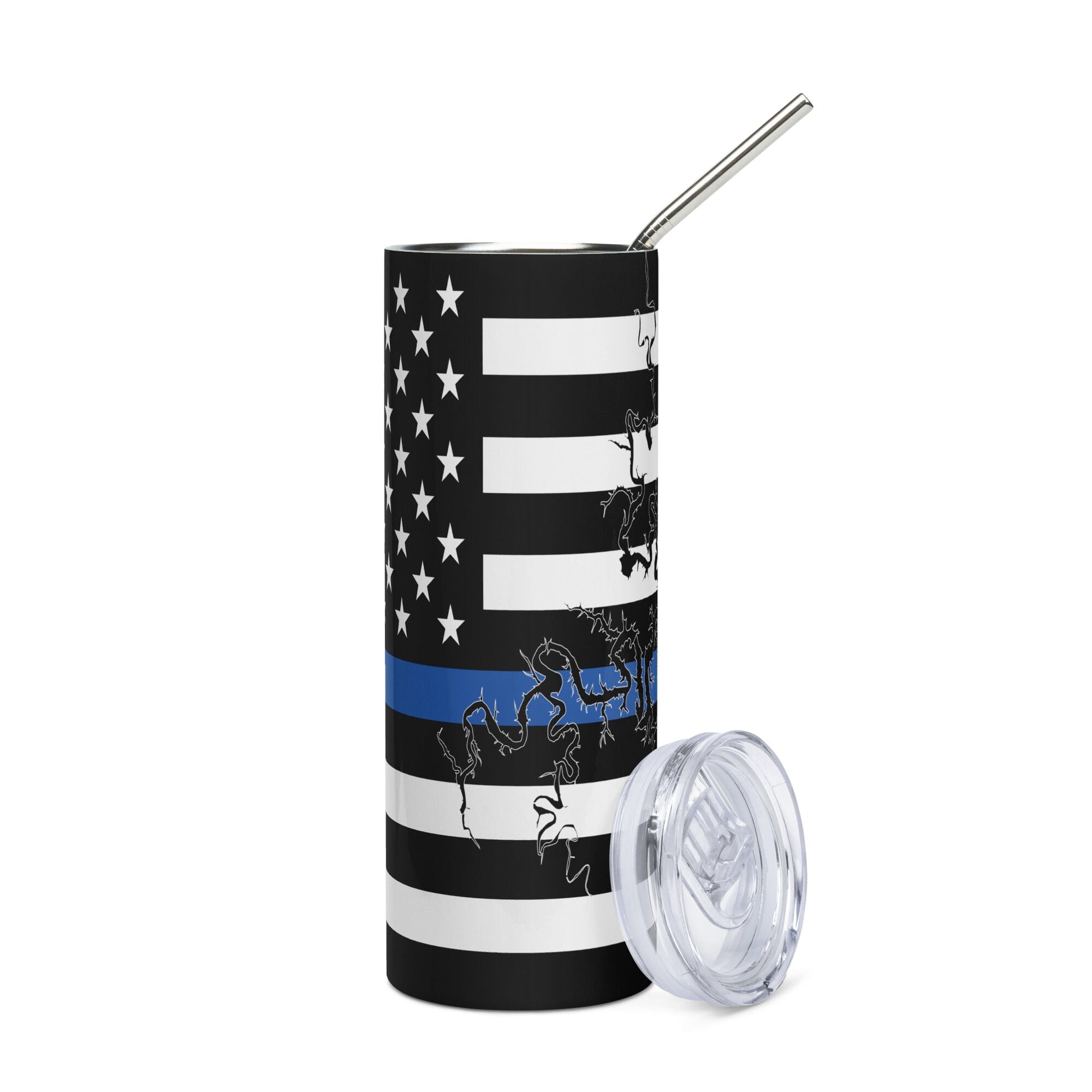 American Flag Table Rock Lake with Blue Line Stainless Steel Tumbler 20 oz. 