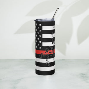 American Flag Table Rock Lake with Red Line Stainless Steel Tumbler 20 oz. 