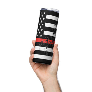 American Flag Table Rock Lake with Red Line Stainless Steel Tumbler 20 oz. 