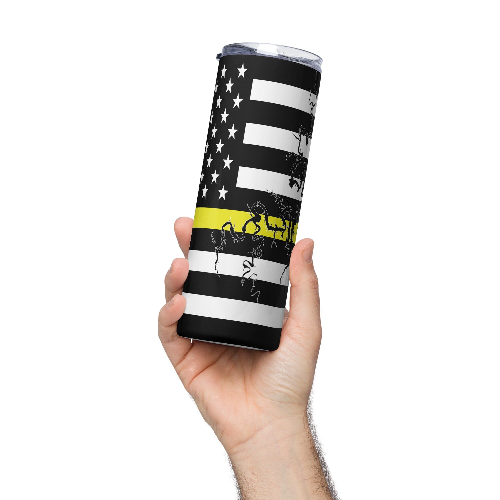 American Flag Table Rock Lake with Yellow Line Stainless Steel Tumbler 20 oz. 